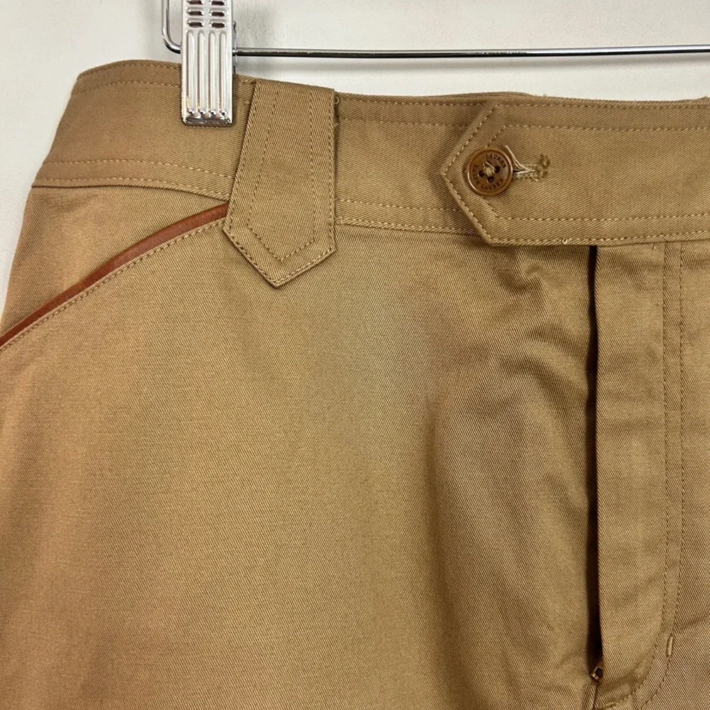 Lauren Ralph Lauren Khaki Pencil Skirt Tan Cotton Riding Preppy Y2K Size 8